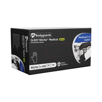 5x Bodyguards Powder Free Black Nitrile Disposable Gloves Large Box of 100 Tattoo