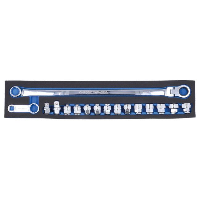 Laser Extra Long Flexible Ratchet Wrench/Socket Set 16pc 8662 Laser - Town Tools 