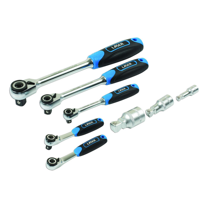 Laser Micro Head Ratchet Set 1/4"D, 3/8"D, 1/2"D 8pc 7548 Laser - Town Tools 