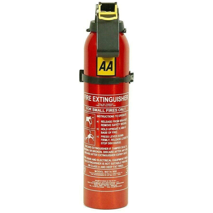 AA Fire Extinguisher Powder Compact Portable Car Home Caravan + Bracket 950g AA - Town Tools 