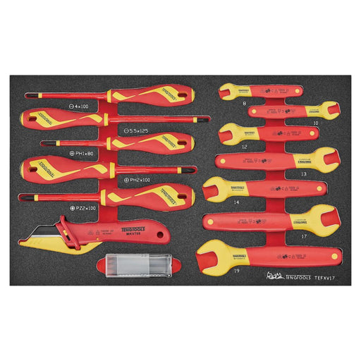 Teng Tools Insulated Spanner & Screwdriver Set FOAM3 17 Pieces Teng Tools - Town Tools 