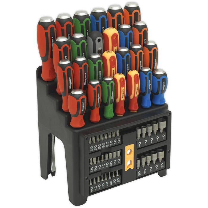 Sealey Hammer-Thru Screwdriver Bit & Nut Driver Set 61pc S01153 Sealey - Town Tools 