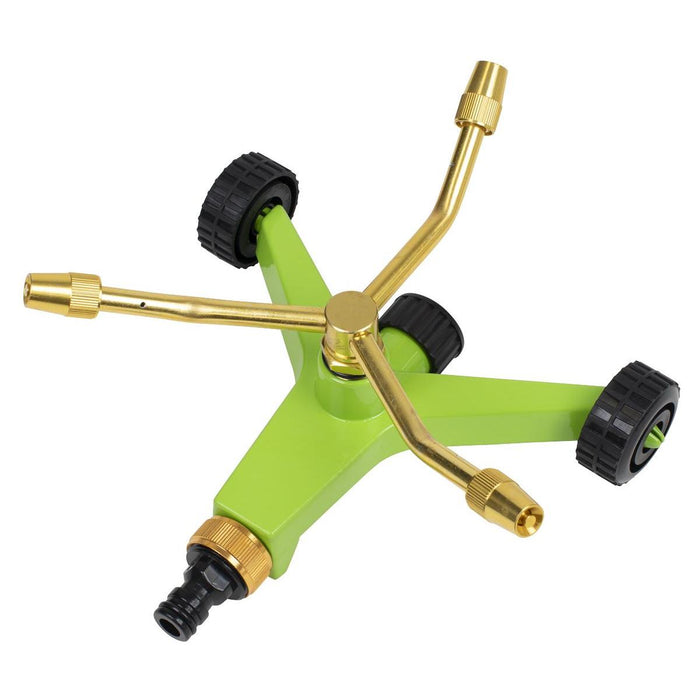 Sealey 3-Arm Brass Sprinkler with Metal Wheeled Base JS2032 Sealey - Town Tools 