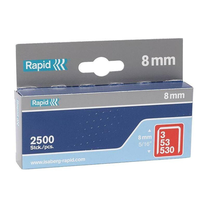 Rapid 53/8B 8mm Galvanised Staples (Box 2500) Rapid - Town Tools