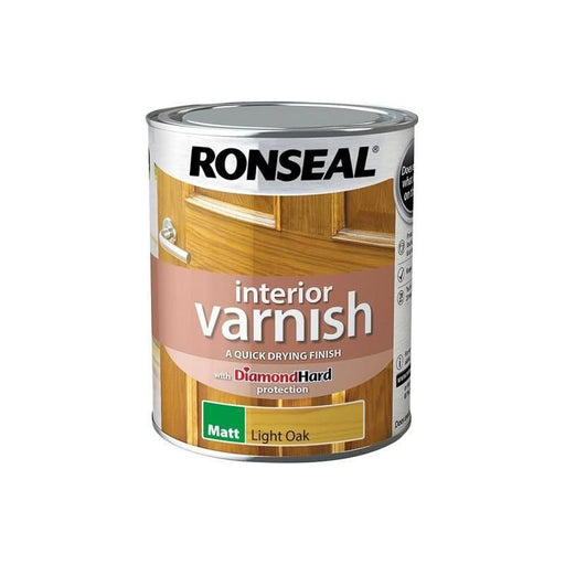 Ronseal Interior Varnish Quick Dry Matt Light Oak 750ml Ronseal - Town Tools