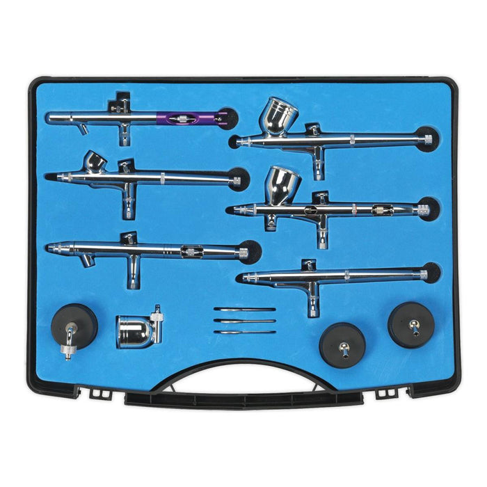 Sealey Mini Gravity/Suction Feed Air Brush Kit 10pc AB936 Sealey - Town Tools 