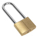 Sealey Brass Body Padlock with Brass Cylinder Long Shackle 40mm S0989 Siegen by Sealey - Town Tools 