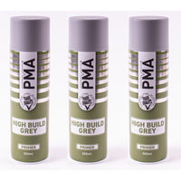 3x High Build Primer - 500ml Spray On Paint - Autotek Grey Aerosol High Coverage