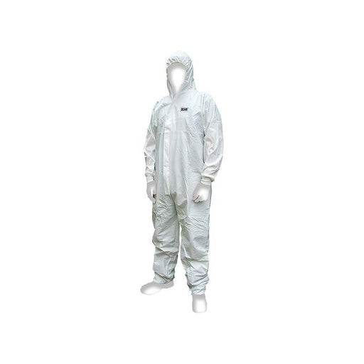 Scan Chemical Splash Resistant Disposable Coverall White Type 5/6 L (39-42in) Scan - Town Tools
