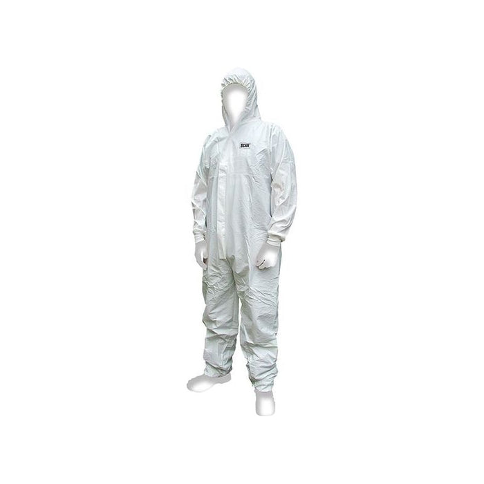 Scan Chemical Splash Resistant Disposable Coverall White Type 5/6 L (39-42in) Scan - Town Tools