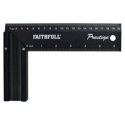 Faithfull Prestige Try Square Black Aluminium 200mm (8in) Faithfull - Town Tools