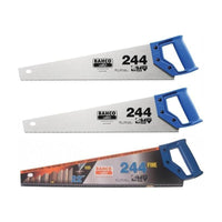 Bahco 2 x 244 Hardpoint Handsaw 550mm (22in) & 1 x 244 Fine Cut Handsaw 550mm (22in)