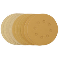 Draper Gold Sanding Discs with Hook & Loop, 125mm, Assorted Grit - 120G, 180G, 2