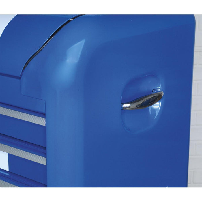 Sealey Topchest 4 Drawer Retro Style Blue with White Stripes AP28104BWS Sealey - Town Tools 