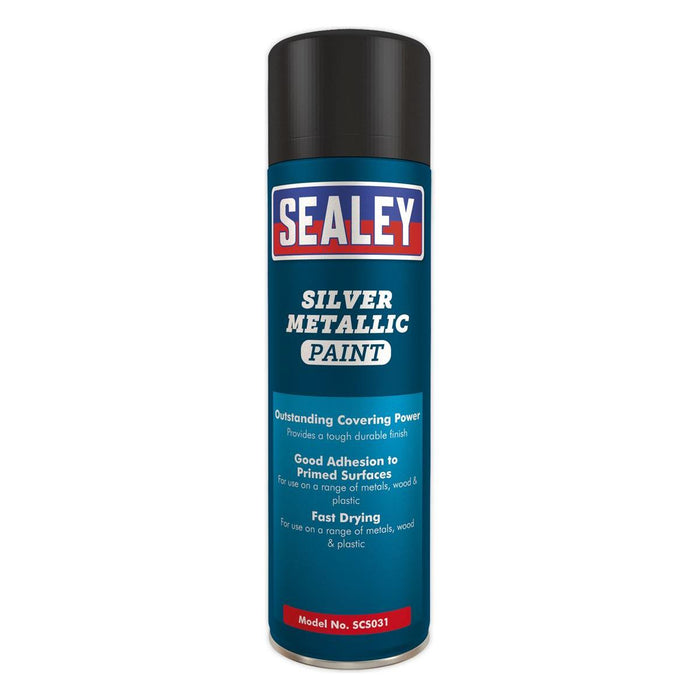 Sealey Silver Paint 500ml Pack of 6 SCS031 Sealey - Town Tools 