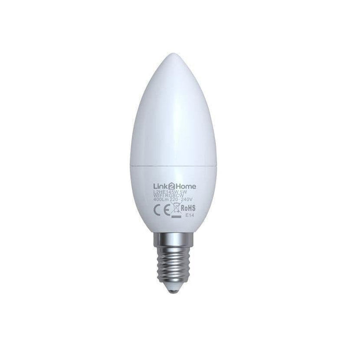 Link2Home Wi-Fi LED SES (E14) Opal Candle Dimmable Bulb, White + RGB 400 lm 5W Link2Home - Town Tools