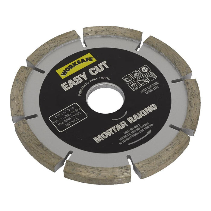 Sealey Easy Cut Diamond Blade115 x22mm Mortar Raker WDEC1156MR Sealey - Town Tools 