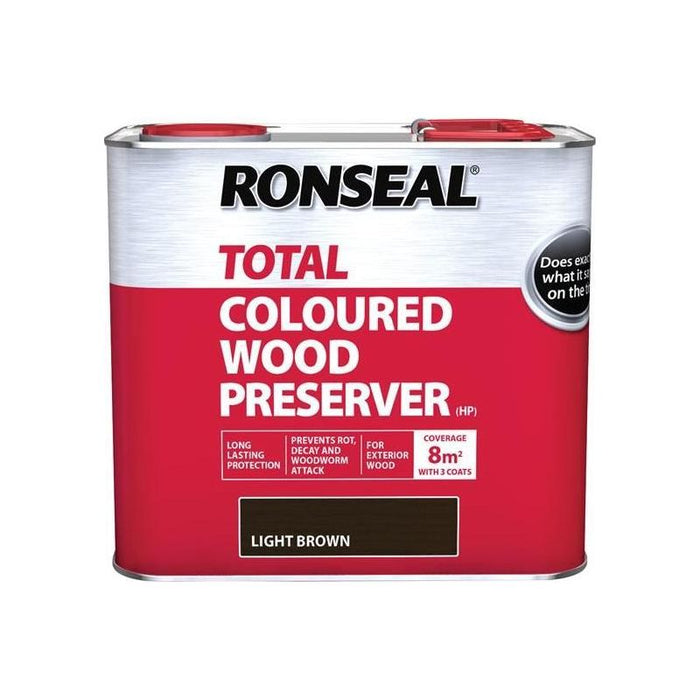 Ronseal Trade Total Wood Preserver Light Brown 2.5 litre Ronseal - Town Tools