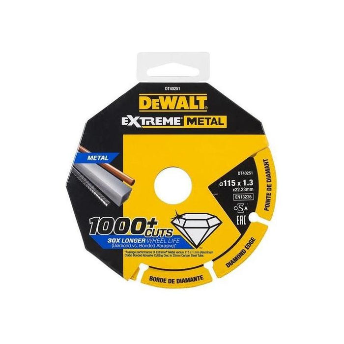 Dewalt DT40251 Extreme Diamond Metal Cutting Disc 115 x 22.23 x 1.3mm Dewalt - Town Tools