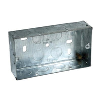 Axiom Electrical Metal Twin Socket Box 25mm (Pack 5)