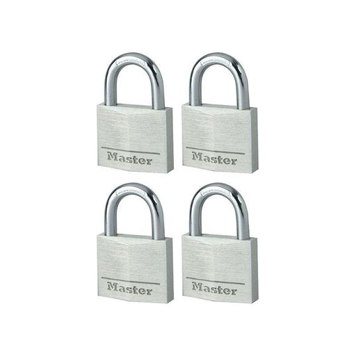 Master Lock Aluminium 40mm Padlock 4-Pin - Keyed Alike x 4 Master Lock - Town Tools
