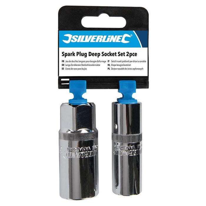 Silverline Spark Plug Deep Socket Set 2pce 1/2" Silverline - Town Tools 