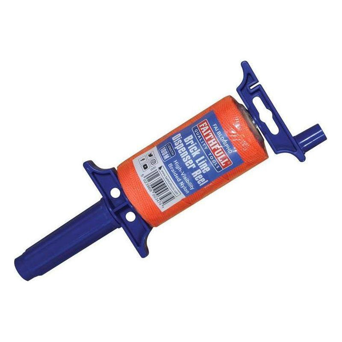 Faithfull Brick Line Dispenser Reel with Hi-Vis Line 100m (330ft) Faithfull - Town Tools