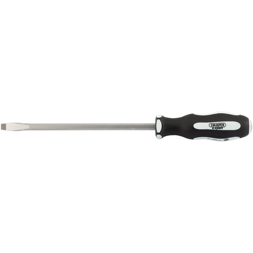 Draper 'Pound Thru' Plain Slot Soft Grip Screwdriver, 8 x 200mm 35184 Draper - Town Tools 