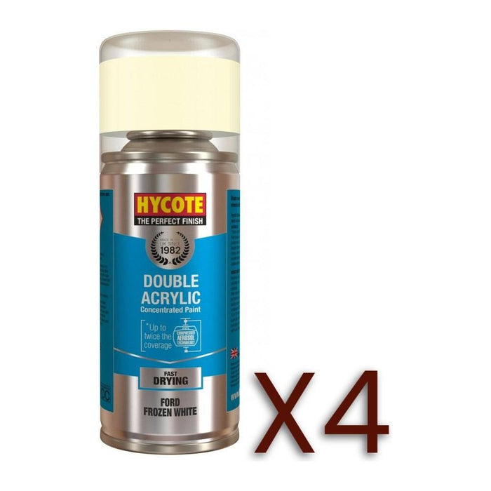 4x Hycote Aerosol Paint for Ford Frozen White 150ml Hycote - Town Tools 