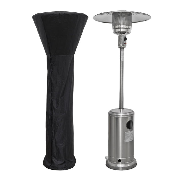 Dellonda Freestanding Gas Patio Heater 13kW Wheels Cover Stainless Steel