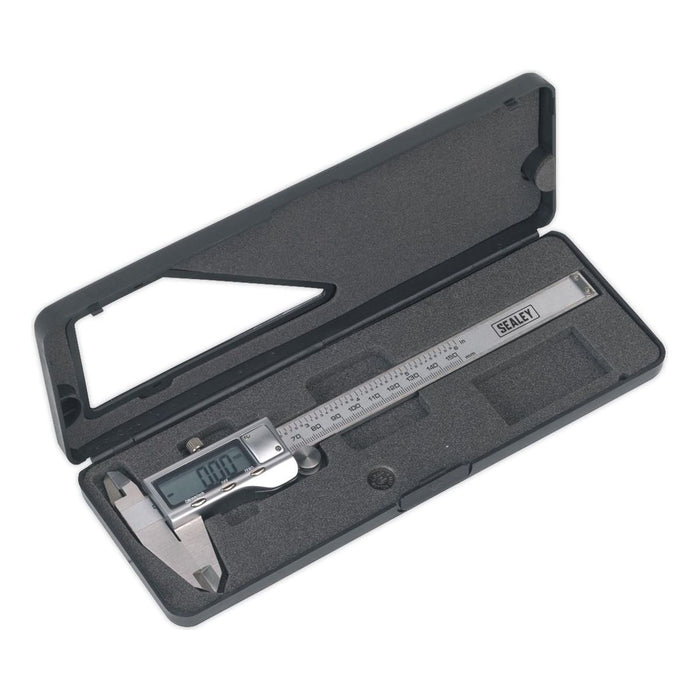 Sealey Digital Vernier Caliper 0-150mm(0-6") Stainless Steel AK9621EV Sealey - Town Tools 