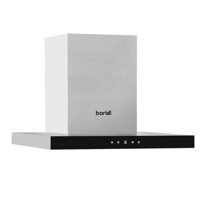 Baridi T-Shape Chimney Cooker Hood with Carbon Filters 60cm - Stainless Steel