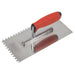 Sealey Stainless Steel 6mm Notched Trowel with Rubber Handle 270mm T7806 Sealey - Town Tools 