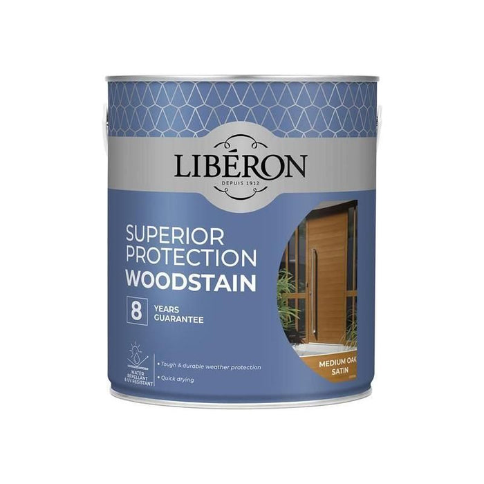 Liberon Superior Protection 8 Year Woodstain Medium Oak Satin 2.5 litre Liberon - Town Tools