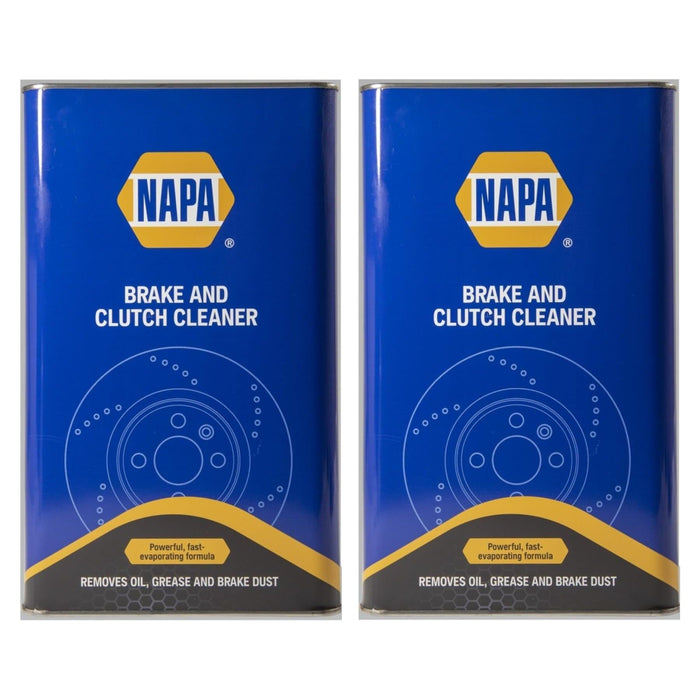 2x NAPA Brake and Clutch Cleaner Parts Degreaser 5L 5 Litre Container