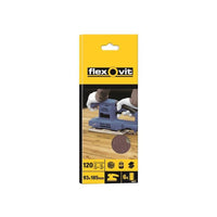 Flexovit 1/3 Sanding Sheets Perforated Fine 120 Grit (Pack 10)