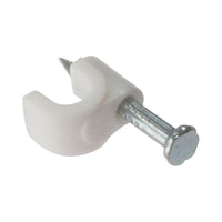 Forgefix Cable Clip Round White 6-7mm Box 100