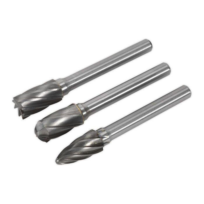 Sealey Tungsten Carbide Rotary Burr Set 3pc Ripper/Coarse SDBCK3 Sealey - Town Tools 