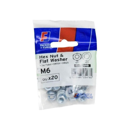 Forgefix Nut & Washer M6 ForgePack 20 ForgeFix - Town Tools