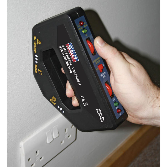 Sealey 3-in-1 Metal, Voltage & Stud Detector AK2018 Sealey - Town Tools 