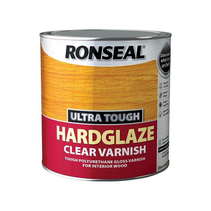 Ronseal Ultra Tough Hardglaze Internal Clear Gloss Varnish 250ml Ronseal - Town Tools