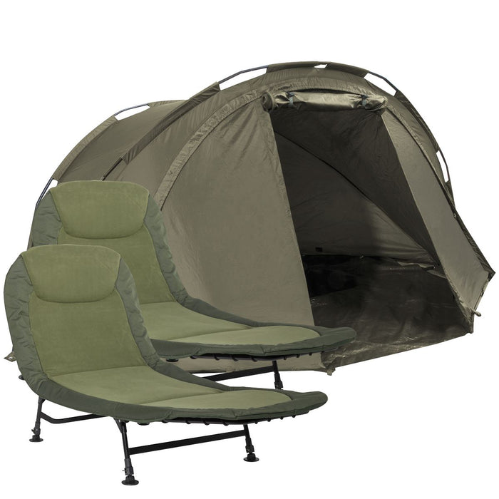 Dellonda Two-Person Bivvy Tent & Bedchair Set DL142