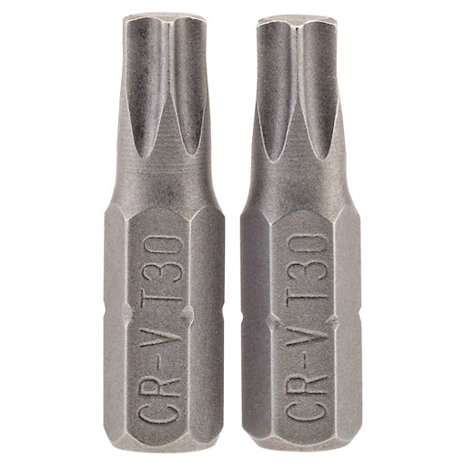 Draper TX-STAR Insert Bit, 1/4" Hex, 25mm Long, T30 (Pack of 2) Draper - Town Tools 