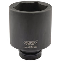 Draper Expert HI-TORQ 6 Point Deep Impact Socket, 1" Sq. Dr., 70mm