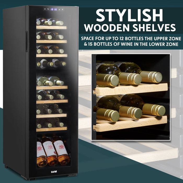 Baridi 27 Bottle Dual Zone Wine Fridge & Cooler DH90 Baridi - Town Tools 