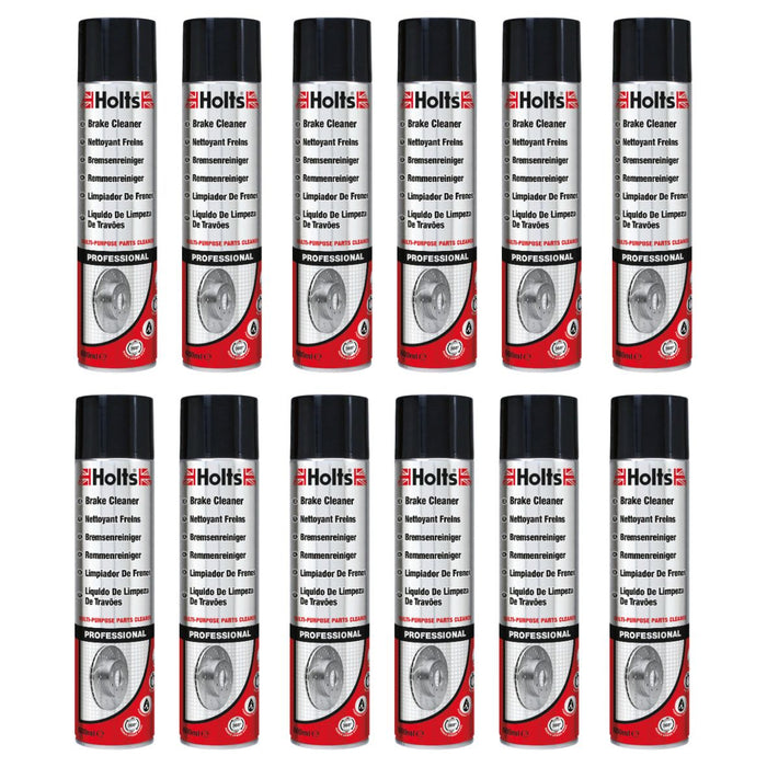 12x Holts Professional Brake & Clutch Cleaner Spray Grime Degreaser Remover 600ml Holts - Town Tools 