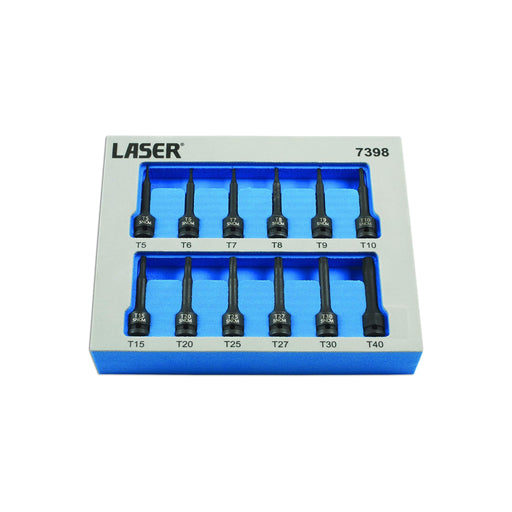 Laser Impact Star Socket Bit Set 1/4"D 12pc 7398 Laser - Town Tools 