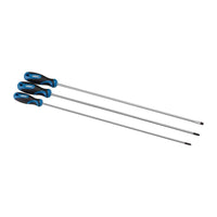 Draper Extra Long Reach Soft Grip Screwdriver Set, 450mm (3 Piece) 32603