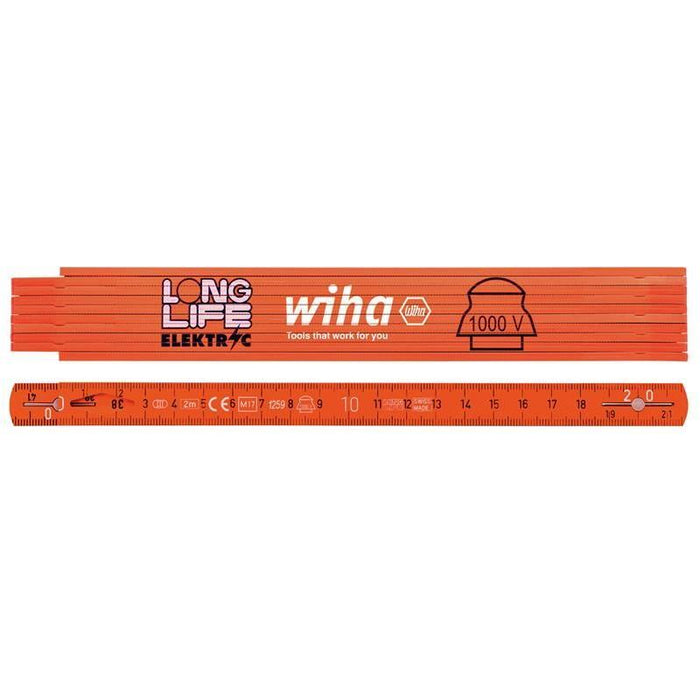 Wiha Longlife® Electrician's Folding Ruler 2m Wiha - Town Tools