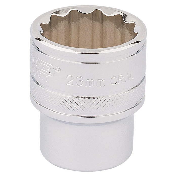 Draper HI-TORQ 12 Point Socket, 1/2" Sq. Dr., 23mm 33370 Draper - Town Tools 